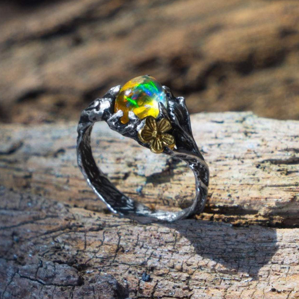 Ethiopian Fire Opal ring 