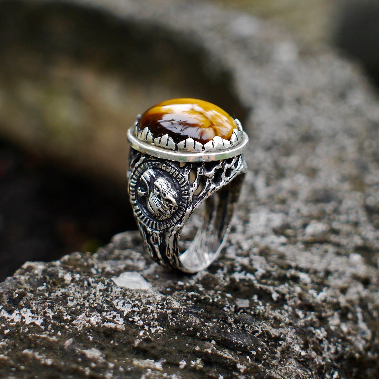 Tiger's Eye Men's ring 