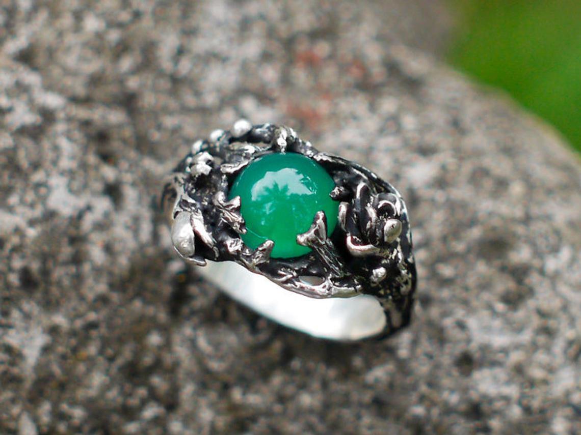 Green Agate Ring 