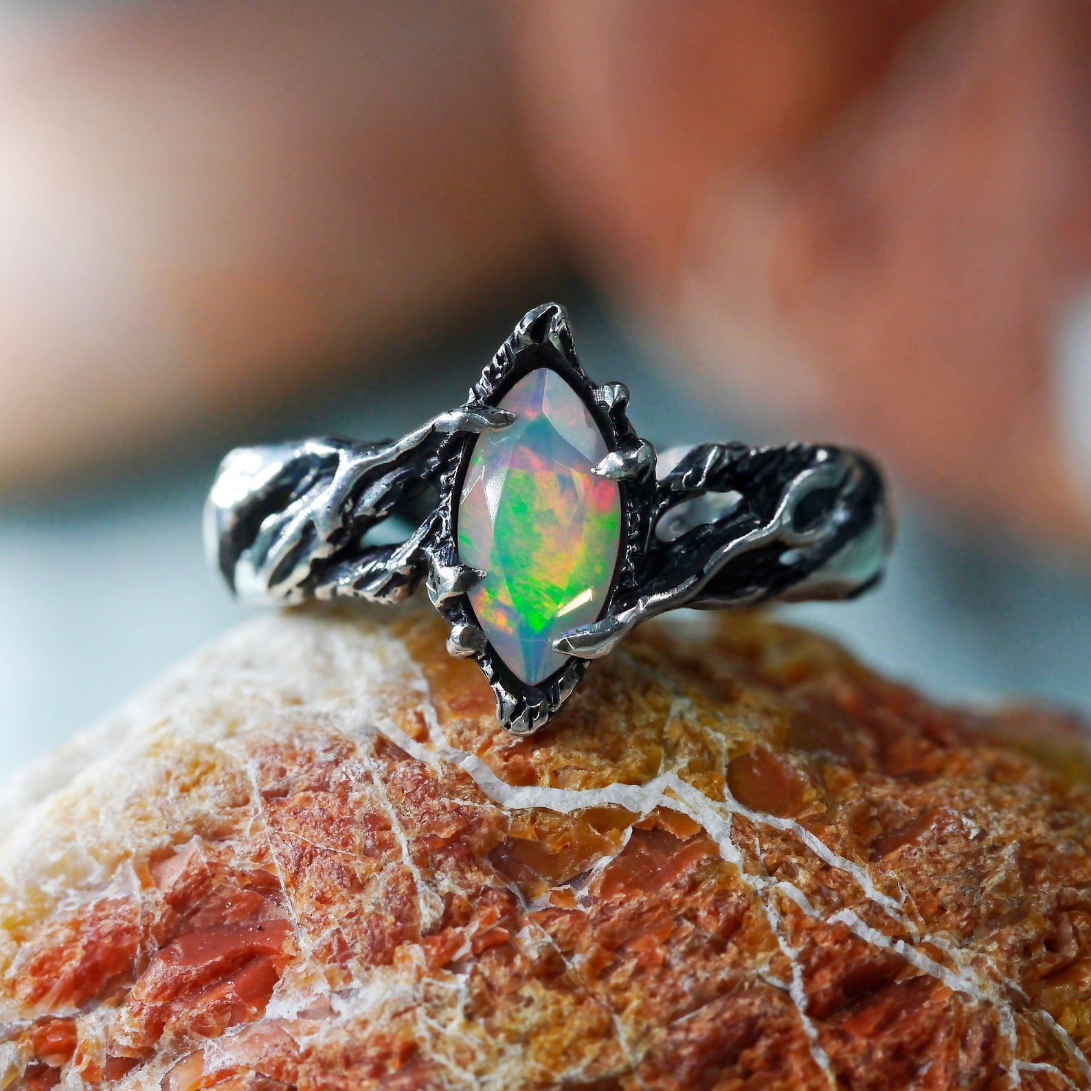 Ethiopian Fire Opal ring 