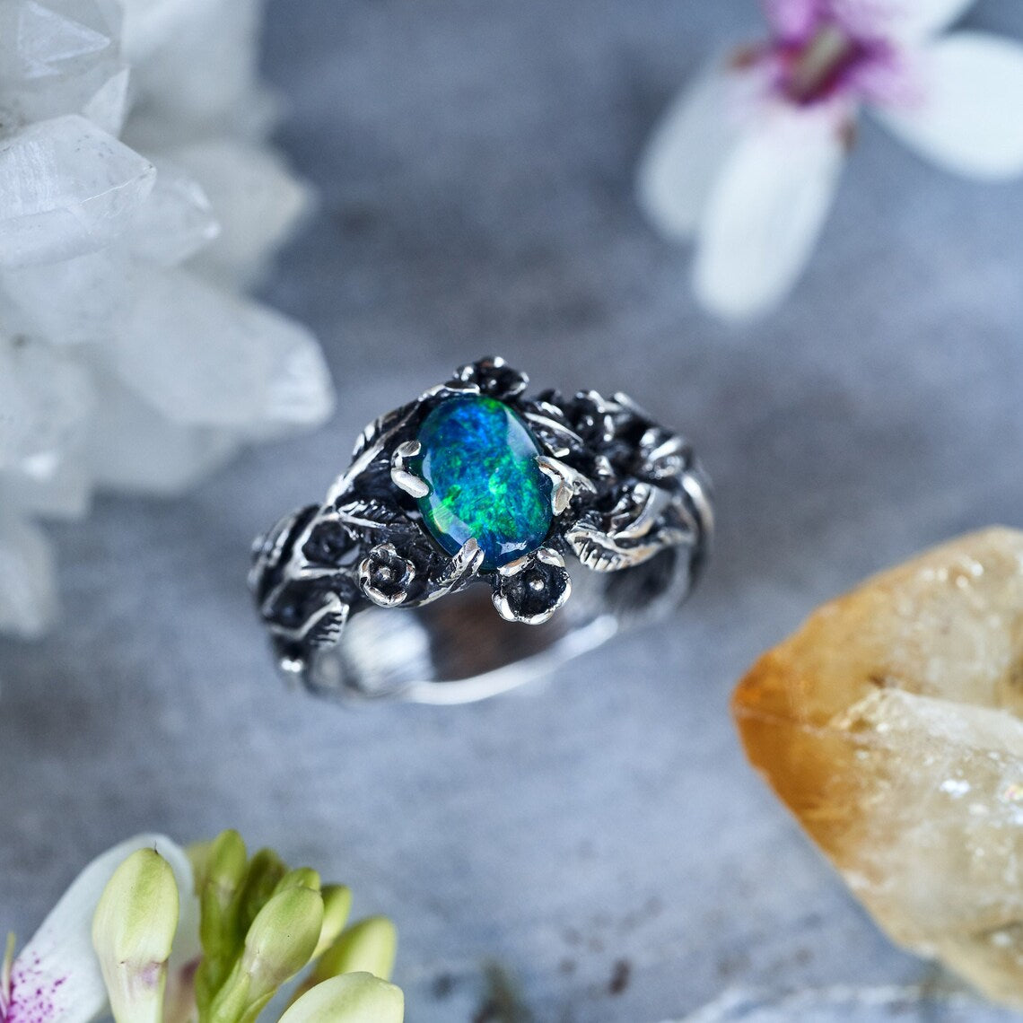 Opal engagement ring 