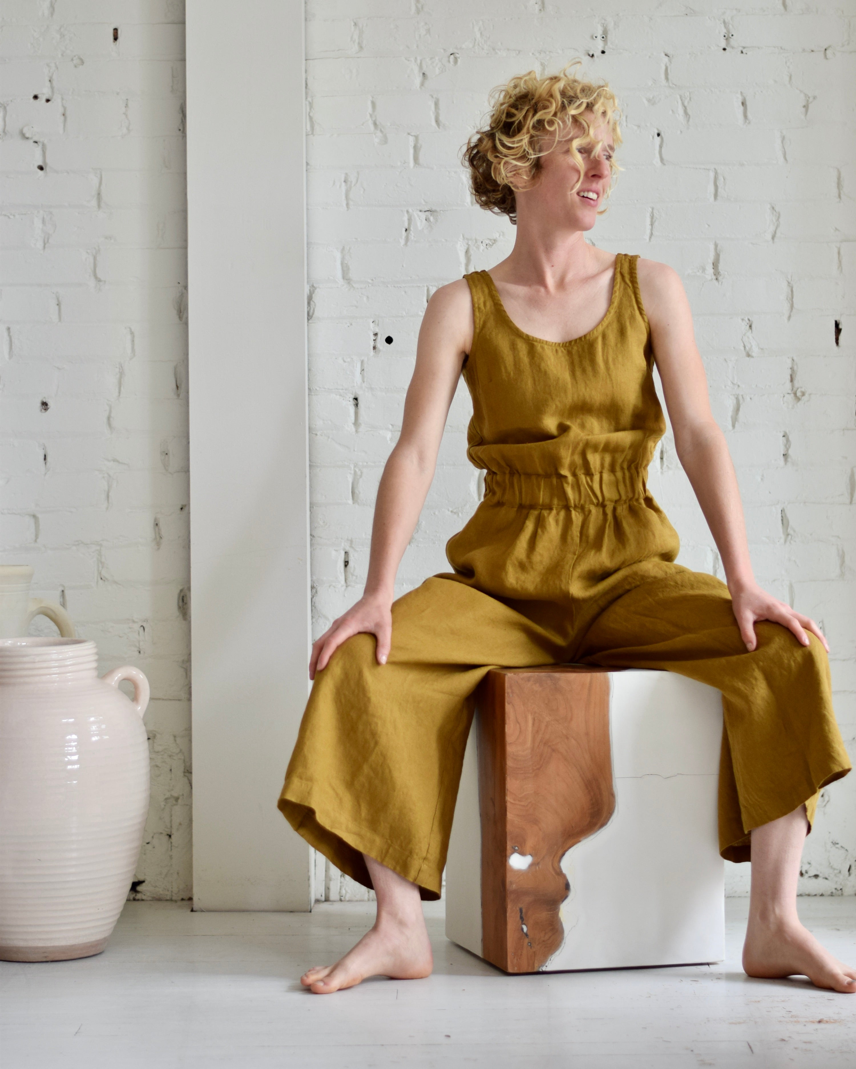 Granada Wide Leg Jumpsuit | Ochre