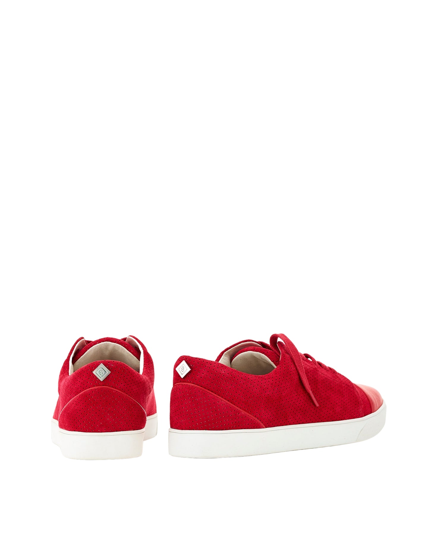 Eye catching red suede sneaker for women --The – Cocktail Sneakers