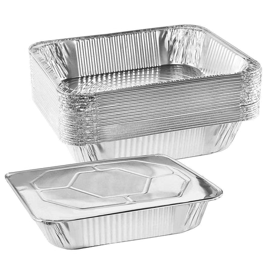 Dobi Aluminum Pans 9x13 [30-Pack] Disposable Foil Pans, Half-Size Deep  Heavy-Duty Tins for Grilling, Baking, Cooking, Roasting, Heati