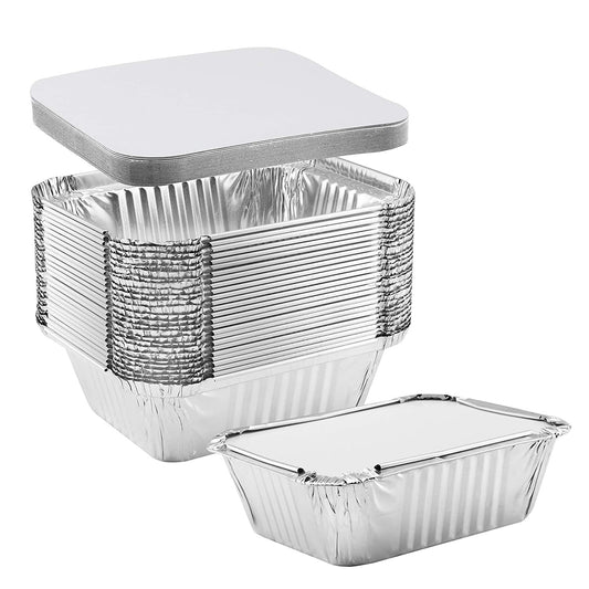 NYHI 9x13” Aluminum Foil Pans (30 Pack) | Durable Disposable Grill Drip  Grease Tray | Half-Size Deep Steam Pan and Oven Buffet Trays | Food  Containers
