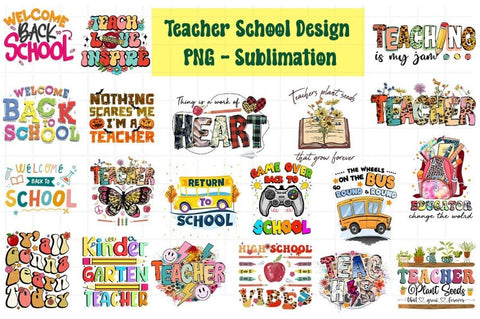 Creative Fabrica Teach School Design PNG Sublimation Bundle 