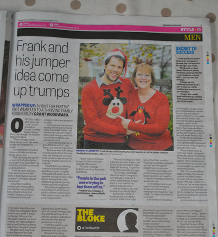 Woolly Babs Christmas Jumpers Yorkshire Evening Post Article