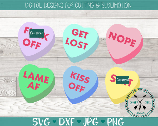 Download Naughty Conversation Hearts Valentine Candy Svg Donkey Creek Designs