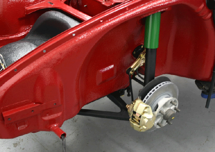 Polo Red 1966 912 3 Gauge Restoration 2016 PCA Werks Reunion Winner front driver side suspension