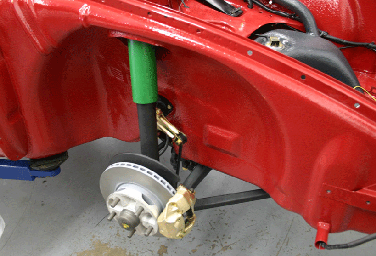 Polo Red 1966 912 3 Gauge Restoration 2016 PCA Werks Reunion Winner passenger side front suspension