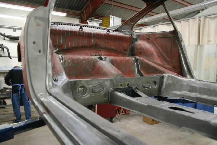 Polo Red 1966 912 3 Gauge Restoration 2016 PCA Werks Reunion Winner rear seat area preparation