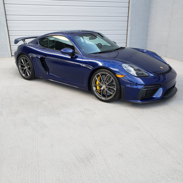 FOR SALE AT PATRICK MOTORSPORTS: 2021 PORSCHE 718 CAYMAN GT4 GENTIAN BLUE METALLIC