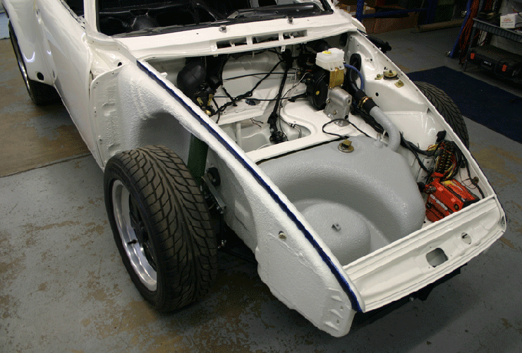 1973 911T To RSR Build With 993 3.6L Varioram DME G50 Restoration Conversions preparation for front Passenger's Fender and Driver's fender installation