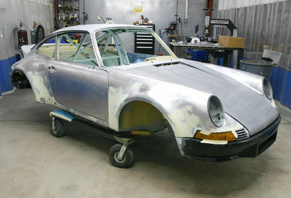 1973 911 RSR 3.8L Twin Turbo MOTEC EFI Upgrade G50 6 Speed Upgrade Conversion body bare getting fitted right front