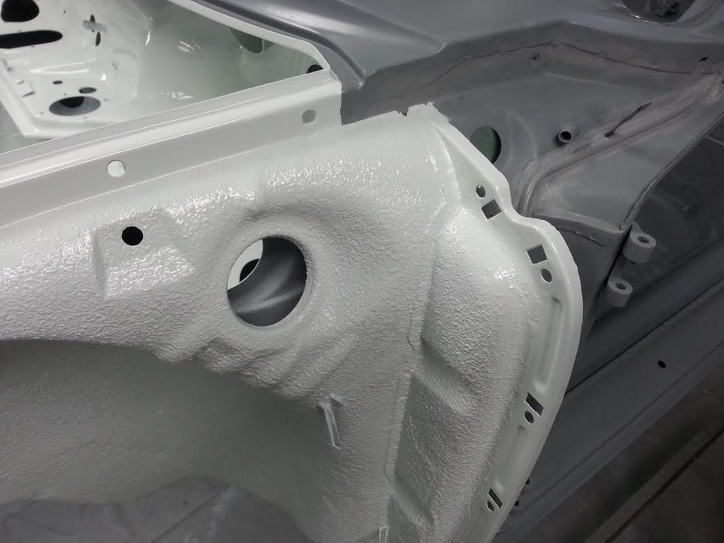 Grand Prix White 1978 911 SC 3.0L To 911 ST Backdate Restoration Conversion Front joints seam sealed and undercoated
