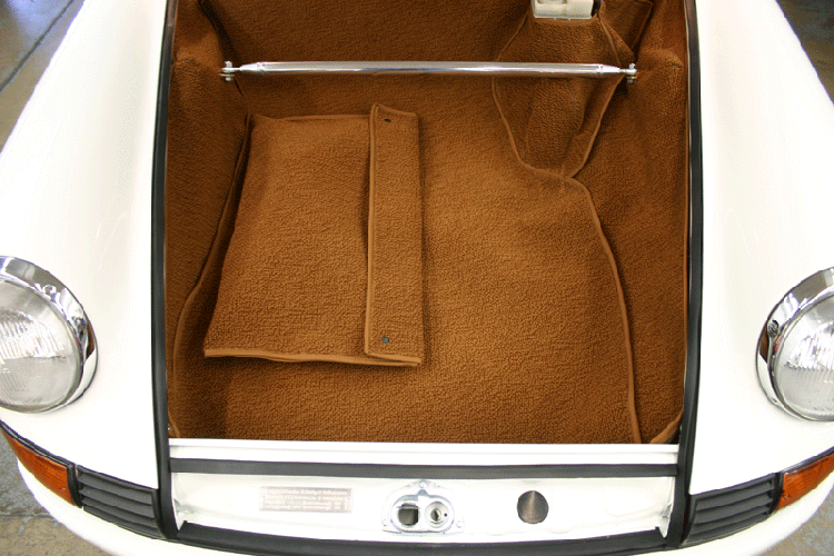 1973 911 RS Pro Touring Restoration 993 3.6L DME G50 SBH Conversion front trunk compartment detail