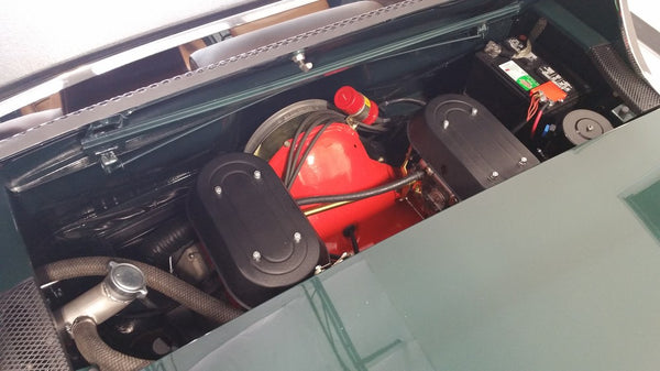 British Racing Green 914 to 914/6 2.7L Road Rally Trim Restoration Conversion engine bay