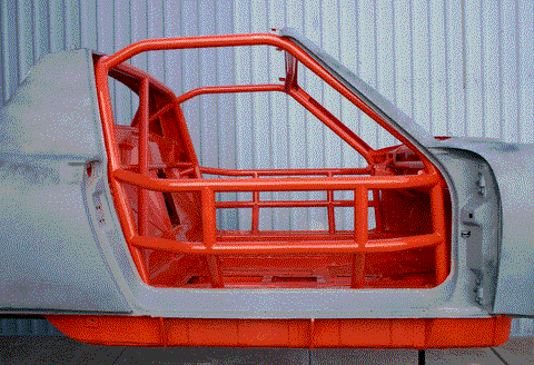Jagermeister Tribute #707 914/6 GT 2.5L Vintage Race Car Build Roll cage painted side view