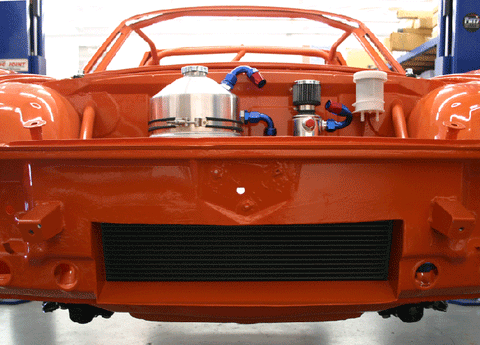 Jagermeister Tribute #707 914/6 GT 2.5L Vintage Race Car Build front oil cooler inlet