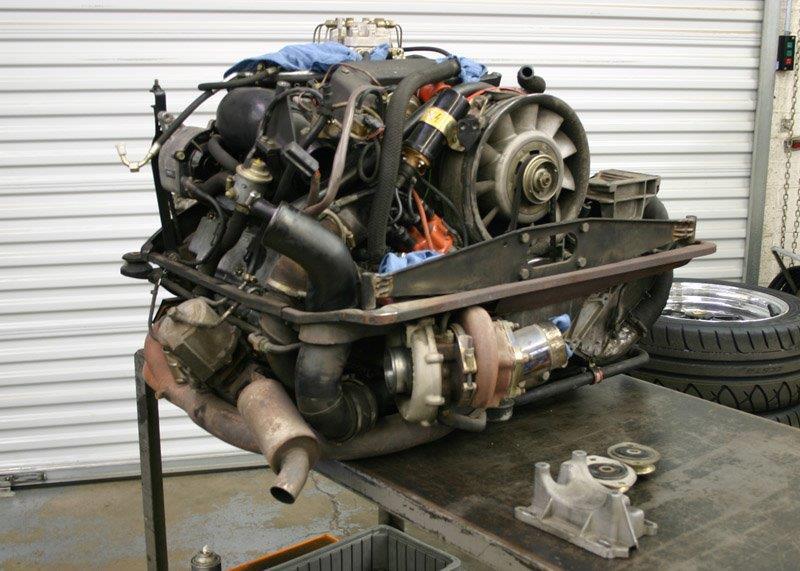 1987 930 Turbo 3.4L Twin-Plug Ignition Upgrade Restoration Conversion engine out before restoration