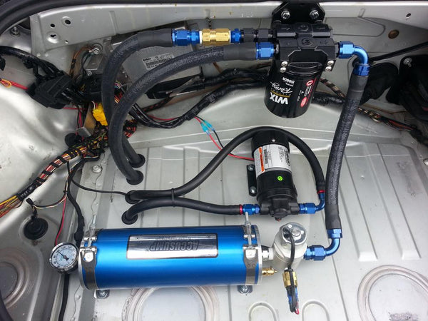 #777 Blue 986 BSR Race Car Conversion Accusump & trans pump detail