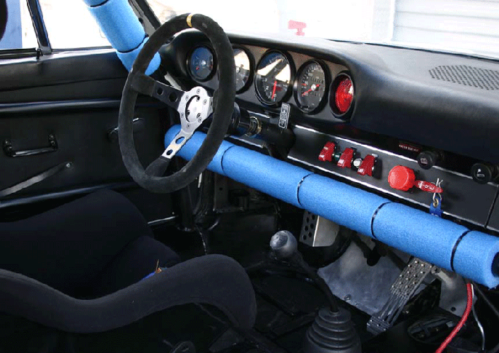 1973 911 RSR Racer With 3.8L DME G50 6 Speed Conversions In Martini Livery Race Interior dashboard view