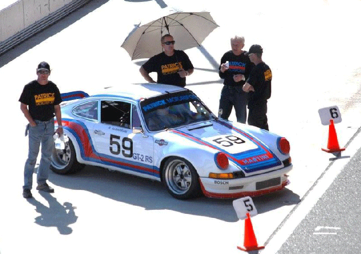 1973 911 RSR Racer With 3.8L DME G50 6 Speed Conversions In Martini Livery on the grid at Firebird Raceway