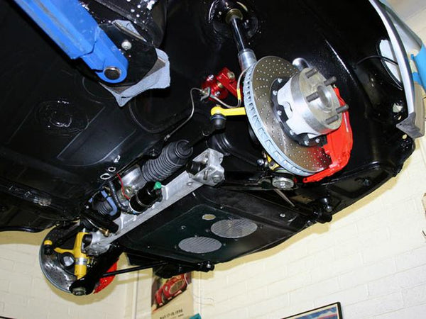 "Big Laguna" 914/6 GT 3.8L DME 915 Transmission Upgrade Conversion Underside Front Brake Detail