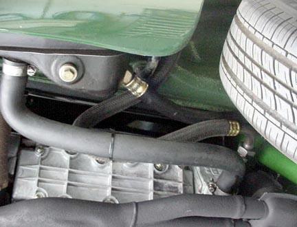 912 Targa Soft Window to 911 SC 3.0L 915 Upgrade Conversion Restoration oil line detail at tank bottom