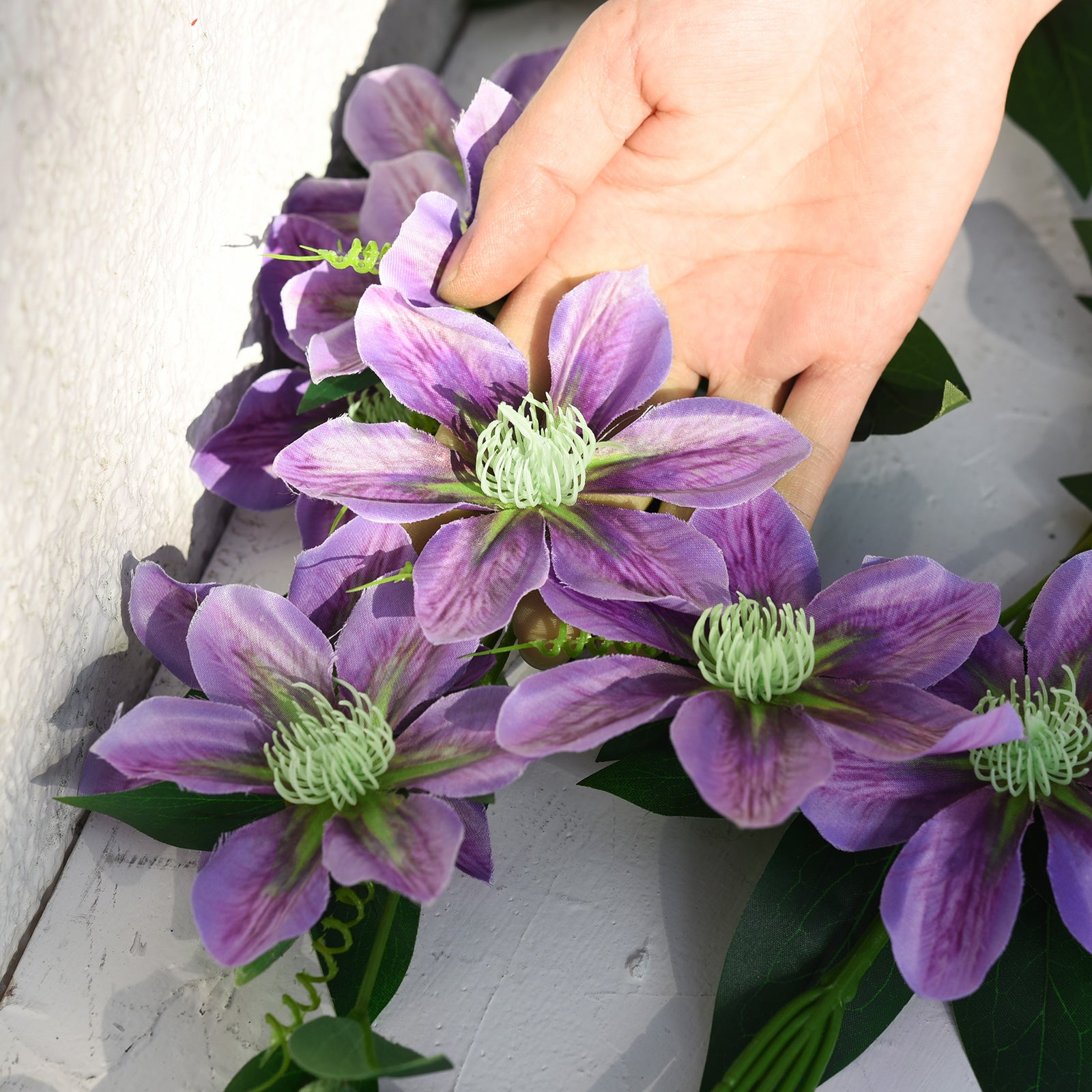 FiveSeasonStuff 6 Stems Artificial Plant Clematis Flowers ...