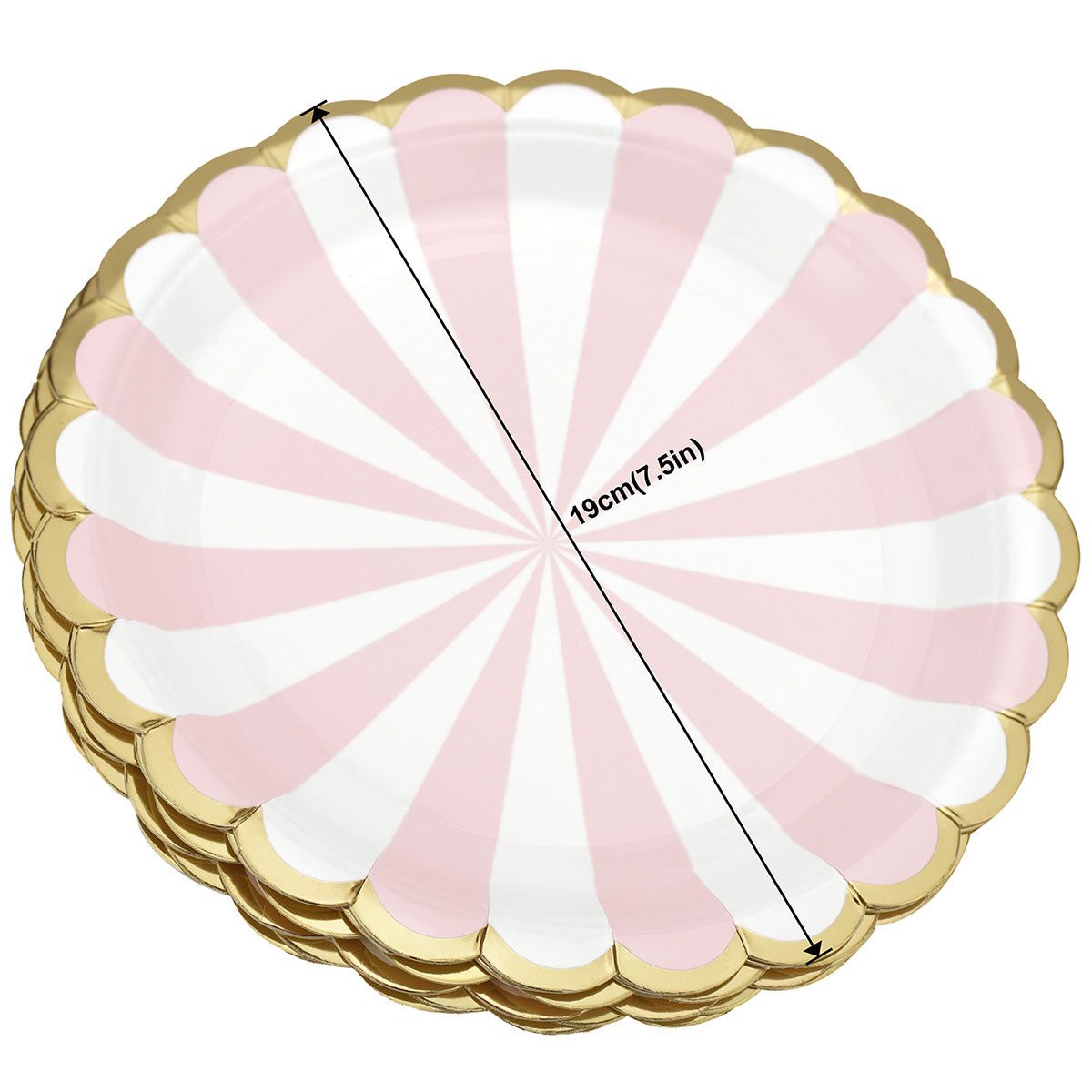 Pink and White Party Paper Plates 