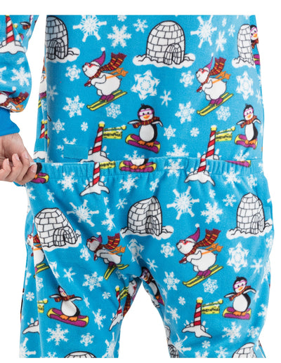 Winter Wonderland Hoodie Drop Seat Adult Hooded Drop Seat Pajamas One Piece Hooded Pjs 6960