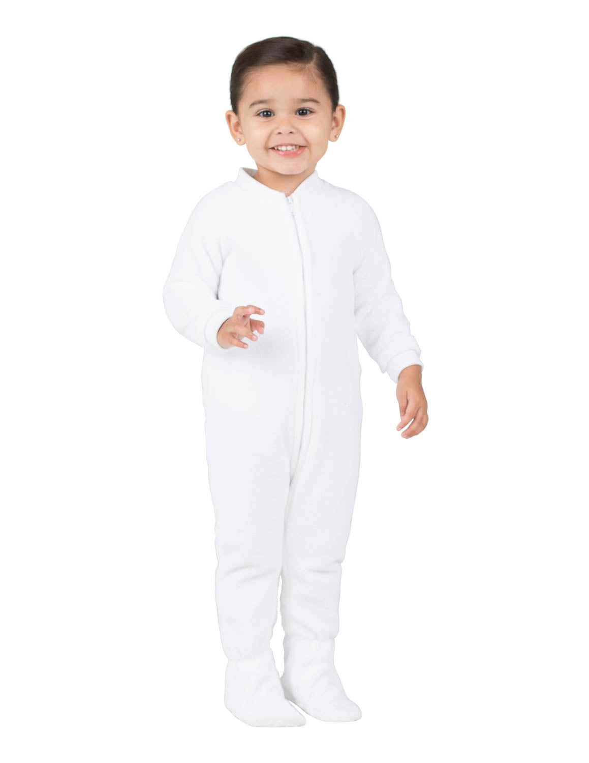 Footed Pajamas® - Arctic White Kids Fleece Footed Pjs - Footed Pajamas Co.
