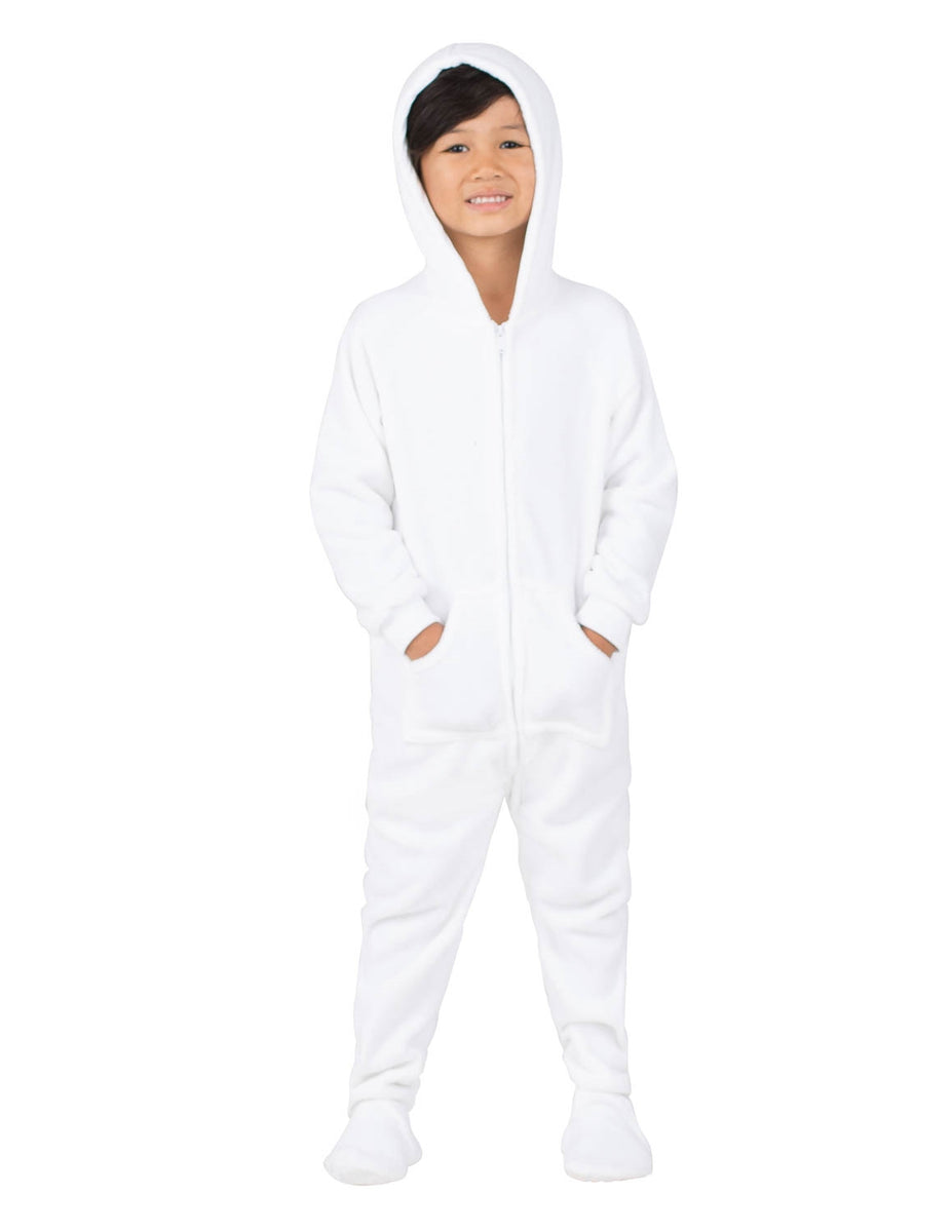 Arctic White Hoodie One Piece - Infant Hooded Footed Pajamas | Hooded ...