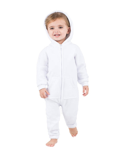 White Frosting Footless Hoodie One Piece - Infant Hooded Footless ...