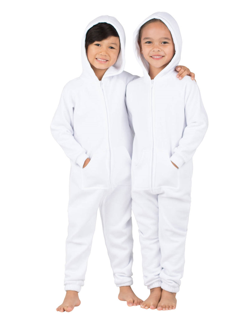 White Frosting Footless Hoodie One Piece - Toddler Hooded Footless ...