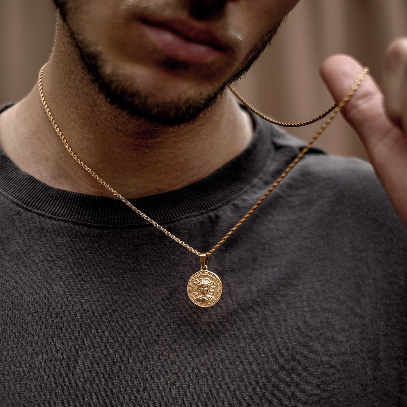 gold medusa pendant necklace