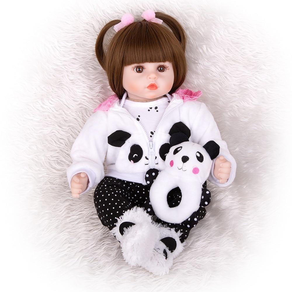 Bebê Reborn Kit April - Olhos Abertos para banho - enxoval panda.