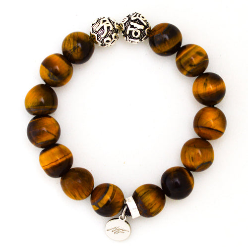 Arista Genuine Tiger Eye Mens Bracelet with Adjustable Clasp in Stainless  Steel Beaded And Franco Link Chain  85  Walmartcom