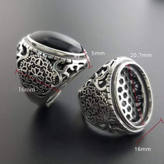 925 Sterling Silver Black Onyx Ring Men from Almas Collections