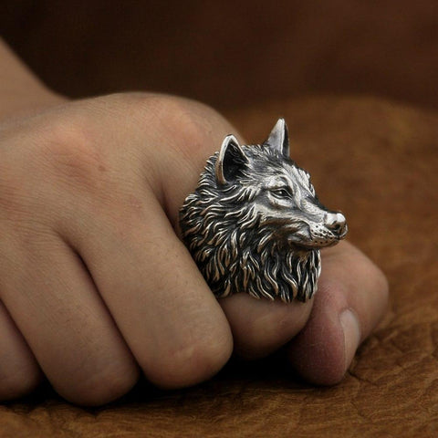 New Wolf 925 Sterling Silver Model wearing view from Almas Collections2