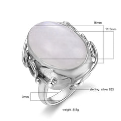 Vintage 925 Sterling Silver MoonStone Ring size from Almas Collections