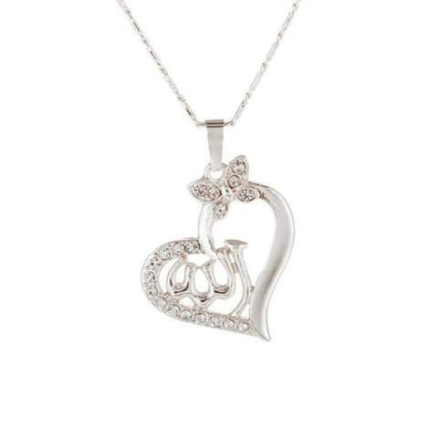Allah Silver Heart color necklace from Almas Collections