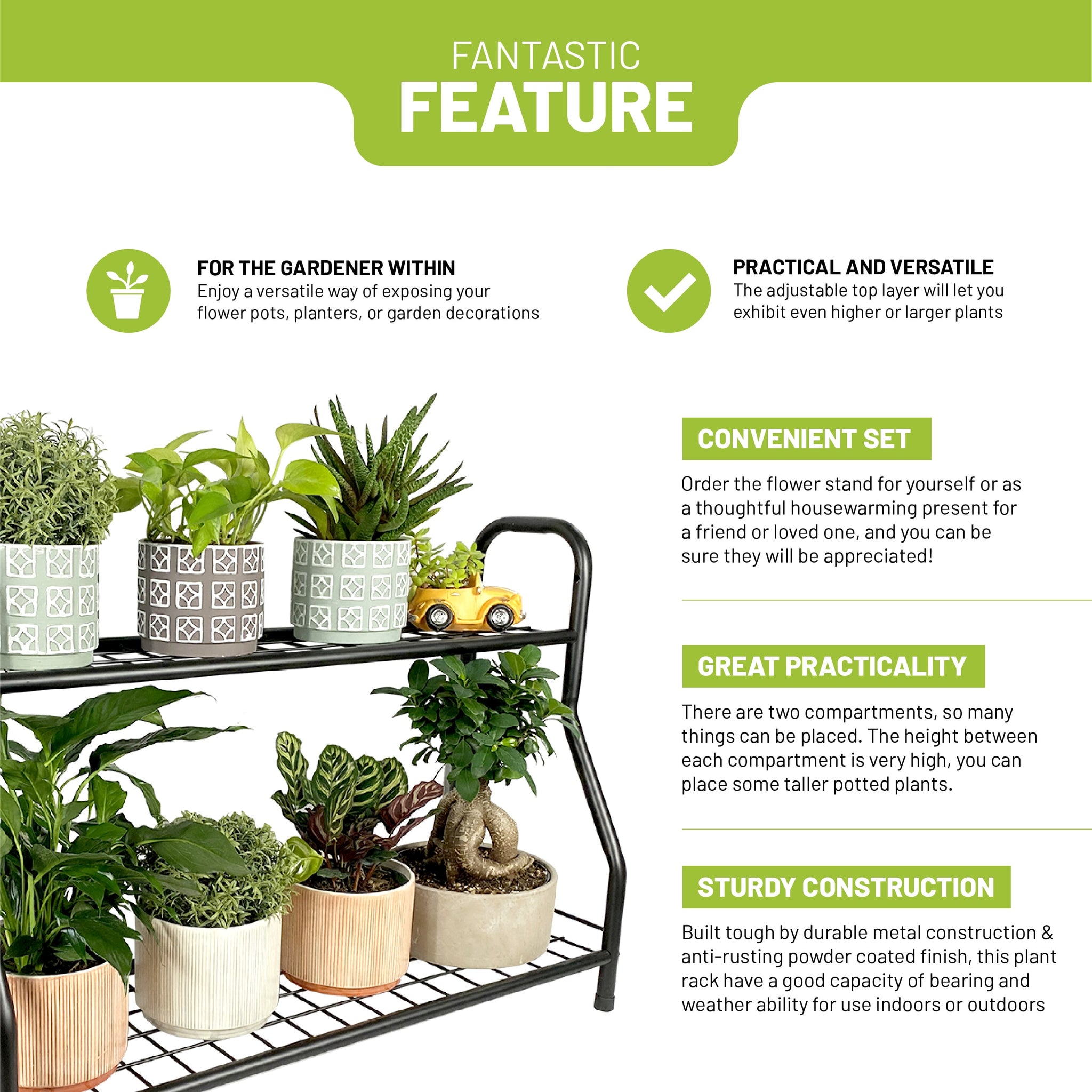 adjustable height plant stands indoor