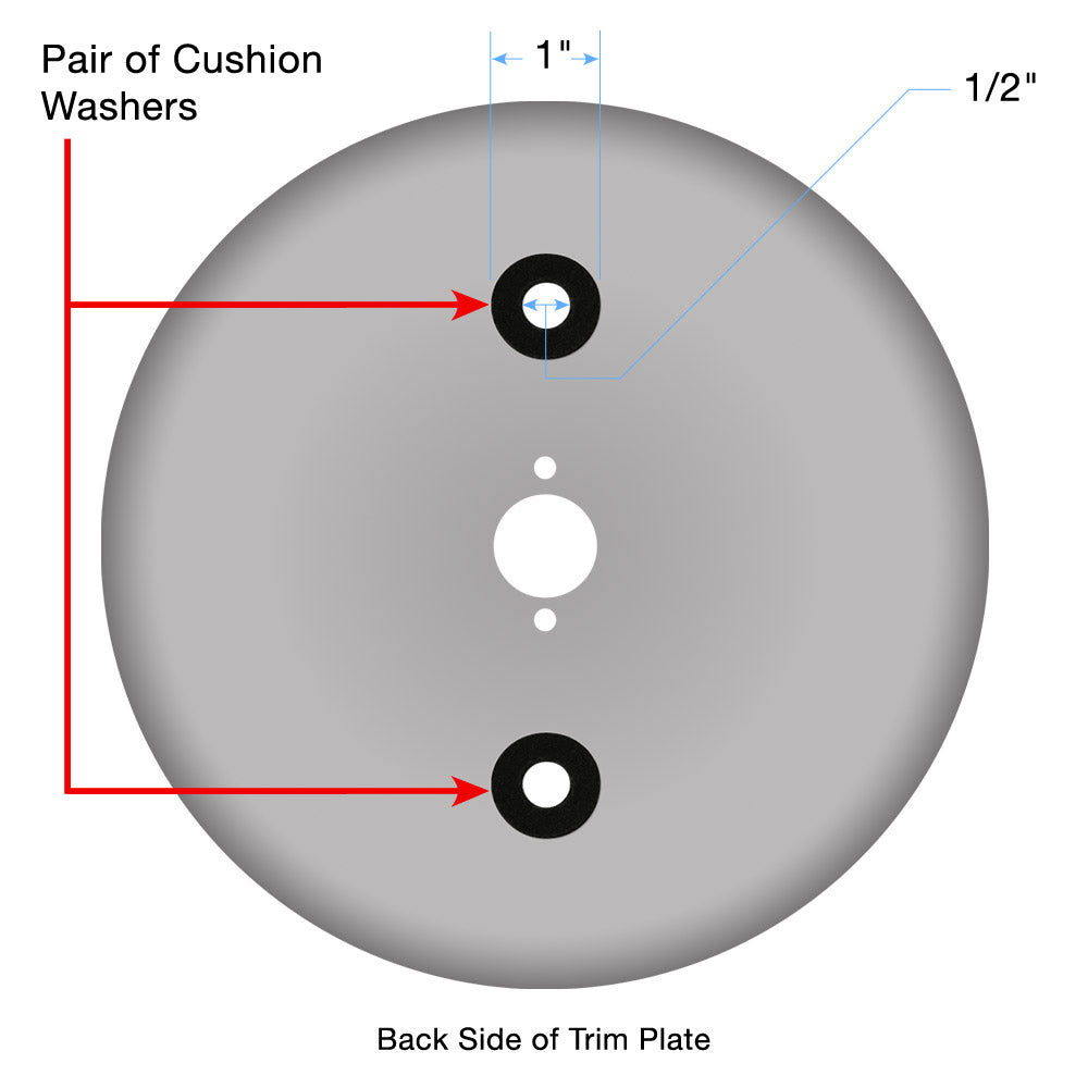 Pair of Cushion Washers for Dual Volume Control Round Shower Valve Trim Plate