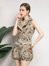 Load image into Gallery viewer, Silvia Vintage Single-breasted Jacket Top＋Lantern Shorts Set