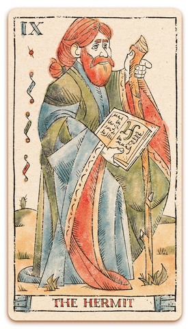Tarot of Musterberg Major Arcana The Hermit Card Number 9
