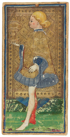 The Page of Cups - Visconti-Sforza Tarot Card