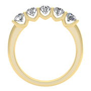 1/2ctw Diamond Five Stone Anniversary Ring in 10k Yellow Gold (J-K, I2-I3)