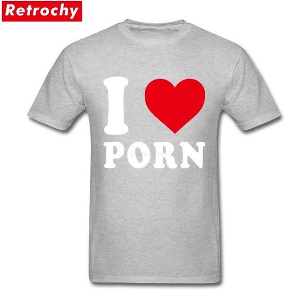 Creative Group Sex - Creative I Love Porn Tee Shirt Men Red Heart Shirt Tees Sex Group Shor â€“  Neurotic T's